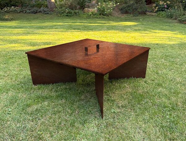 Veko na záhradné ohnisko 70 x 70 x 1 cm, corten CORGARDEN 1020