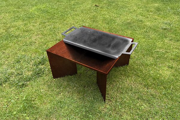 Grilovacia platňa na záhradné ohnisko 62 × 30 × 3 cm, oceľová CORGARDEN 1073