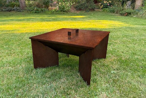 Veko na záhradné ohnisko 50 × 50 × 1 cm, corten CORGARDEN 1019