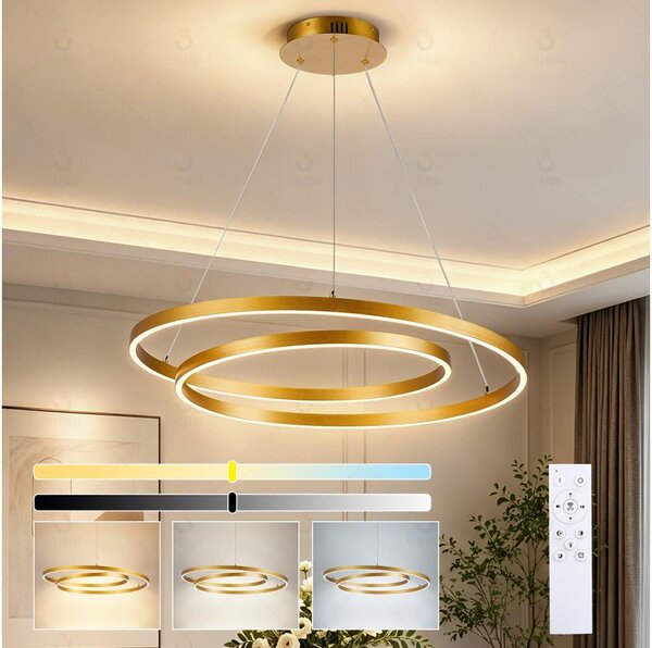 Brilagi-LED Stmievateľný luster na lanku TWISTER LED/75W/230V 3000-6000K zlatý +DO