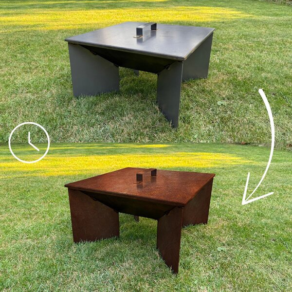 Veko na záhradné ohnisko 50 × 50 × 1 cm, corten CORGARDEN 1019