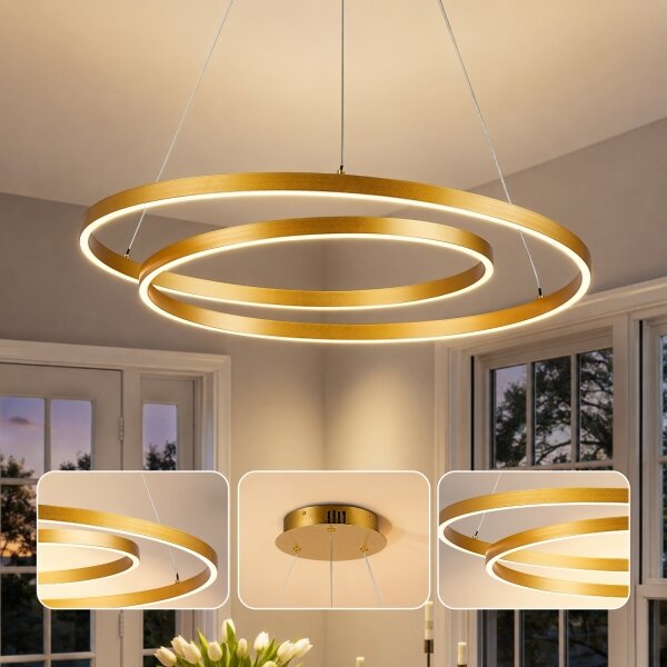 Brilagi-LED Stmievateľný luster na lanku TWISTER LED/75W/230V 3000-6000K zlatý +DO