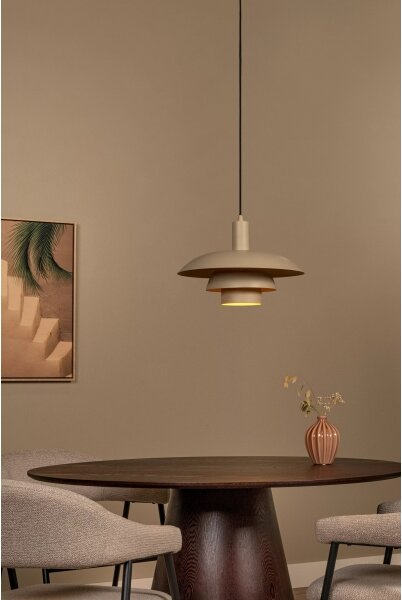 Lucide 21444/38/41 - Luster na lanku BRUNO 1xE27/40W/230V béžový