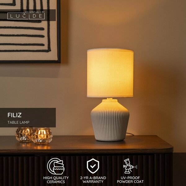 Lucide 47551/81/38 - Stolová lampa FILIZ 1xE14/40W/230V krémová