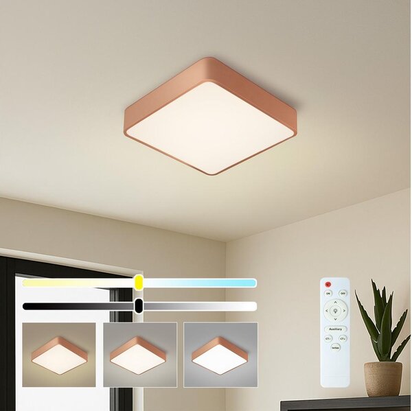 Brilagi - LED stmievateľné stropné svietidlo POOL SQUARE LED/36W/230V 40x40 cm bronzové s diaľkovým ovládaním