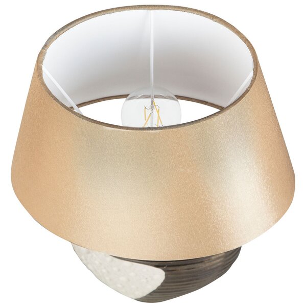 Stolná lampa zlatý keramický stojan látkové tienidlo moderné svetlo na nočný stolík
