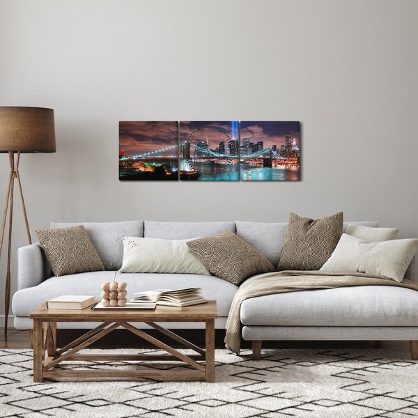 Obrázok - New York, Manhattan (s hodinami) (90x30 cm)