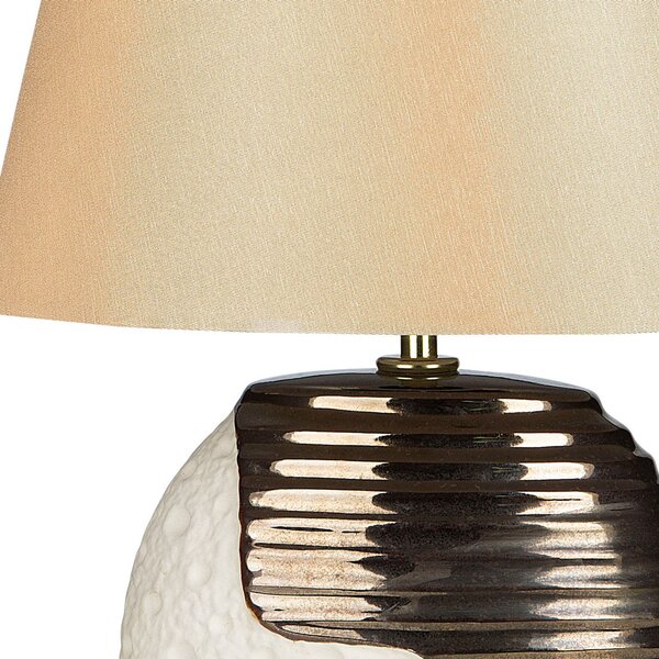 Stolná lampa zlatý keramický stojan látkové tienidlo moderné svetlo na nočný stolík