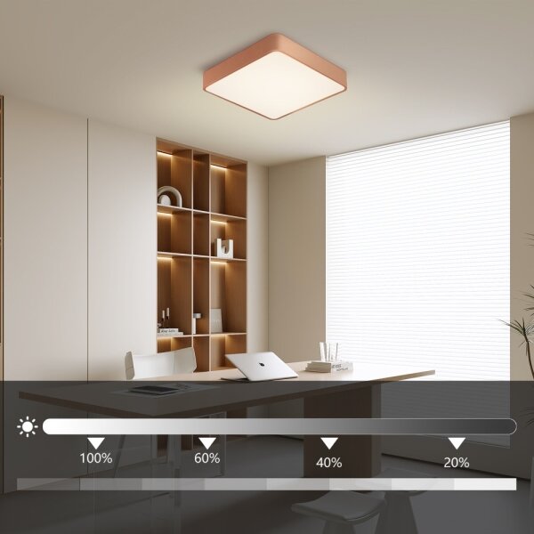 Brilagi - LED stmievateľné stropné svietidlo POOL SQUARE LED/36W/230V 40x40 cm bronzové s diaľkovým ovládaním