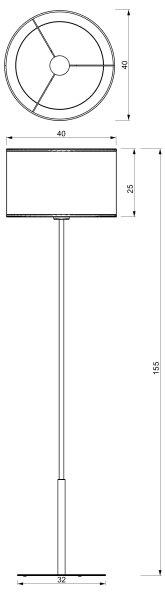 Stojacia lampa ARDEN 1xE27/15W/230V béžová/hnedá