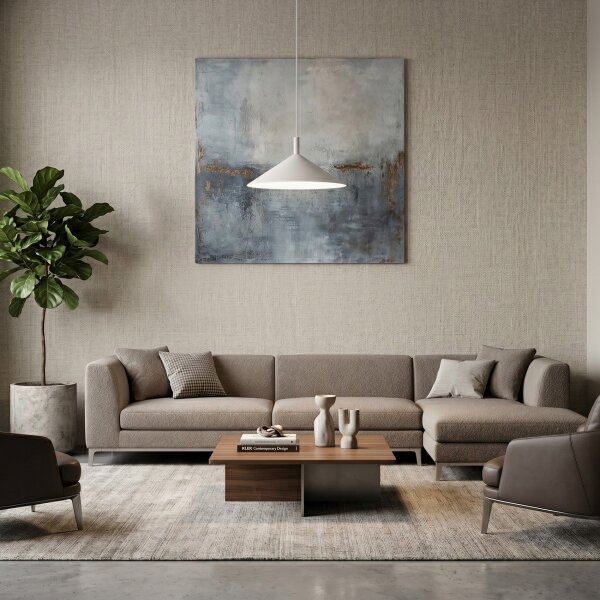 Závesný luster na lanku ANEGA 1xGX53/15W/230V, priemer 40 cm, krémový