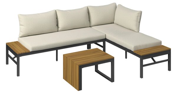 TERASOVÁ SEDACIA SÚPRAVA drevo, kov, textil Ambia Garden - Série záhradného nábytku