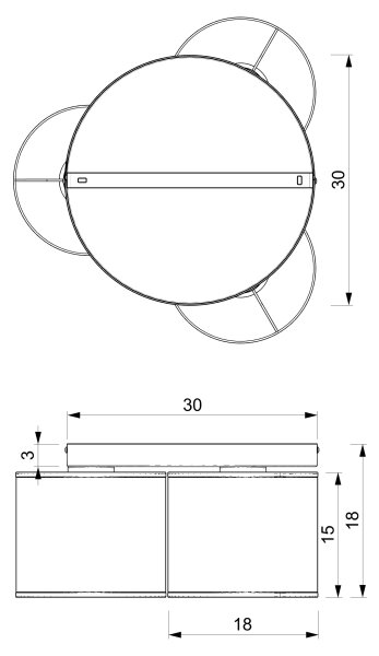 Stropné svietidlo ARDEN 3xE27/15W/230V pr. 30 cm béžová/hnedá