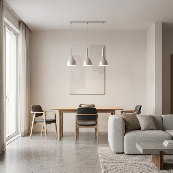 Luster na lanku NOAK 3xE27/15W/230V krémový