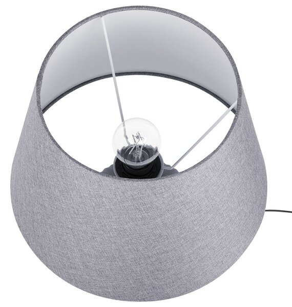 Stolná lampa sivá keramická 52 cm látková tieniacej váza v tvare kábla s vypínačom v retro štýle