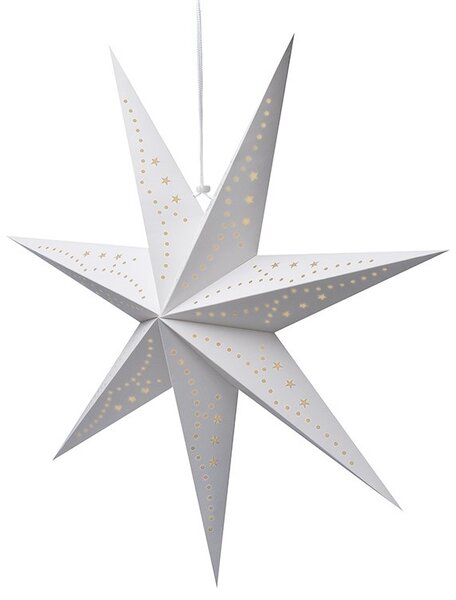 Vianočná papierová hviezda sedempapcová STARION 60 cm, biela