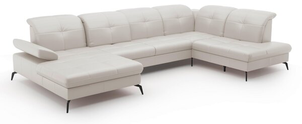 SEDACIA SÚPRAVA, textil, koža, biela Sit & More - Sedačky, Online Only