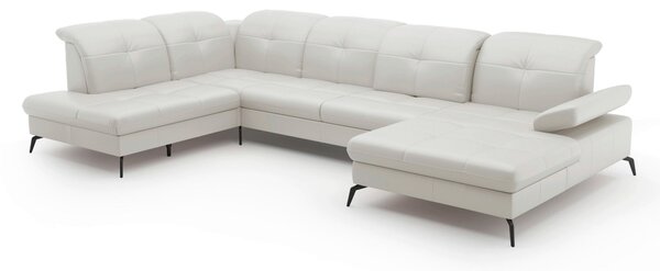 SEDACIA SÚPRAVA, textil, koža, biela Sit & More - Sedačky, Online Only