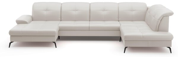 SEDACIA SÚPRAVA, textil, koža, biela Sit & More - Sedačky, Online Only