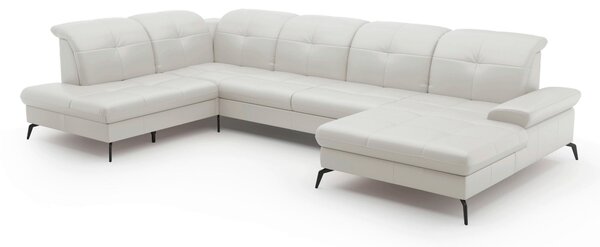 SEDACIA SÚPRAVA, textil, koža, biela Sit & More - Sedačky, Online Only