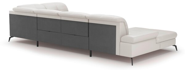 SEDACIA SÚPRAVA, textil, koža, biela Sit & More - Sedačky, Online Only
