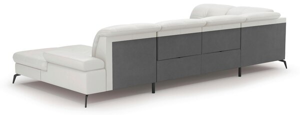 SEDACIA SÚPRAVA, textil, koža, biela Sit & More - Sedačky, Online Only