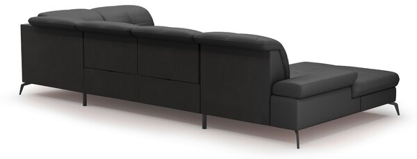 SEDACIA SÚPRAVA, textil, koža, čierna Sit & More - Sedačky, Online Only