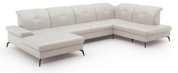 SEDACIA SÚPRAVA, textil, koža, biela Sit & More - Sedačky, Online Only