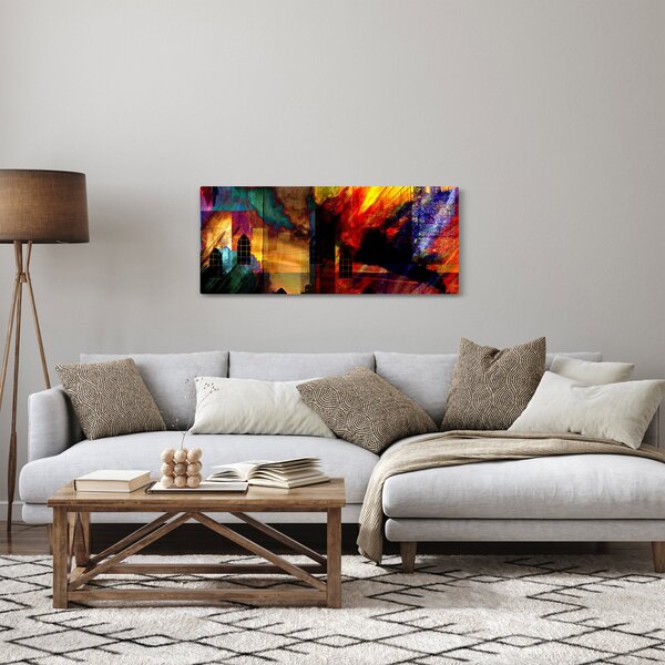 Obraz - Farebná abstrakcia mesta (120x50 cm)