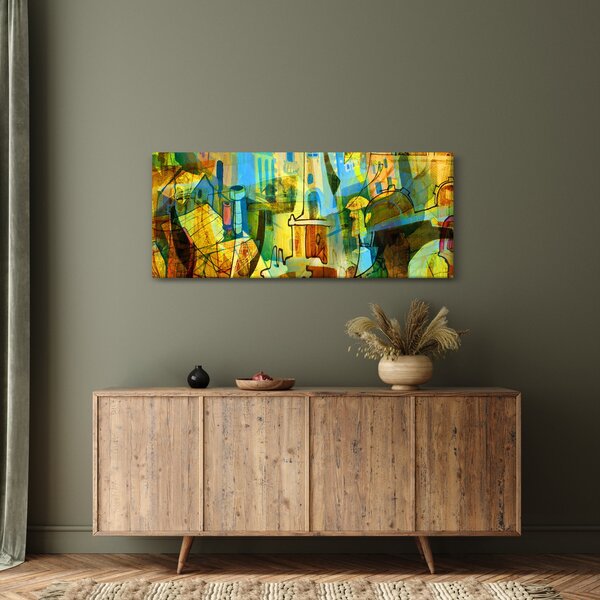 Obraz - Architektúra, kubistická abstrakcia (120x50 cm)