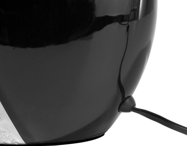 Stolná lampa čierna a strieborná keramická 42 cm látkové tienidlo klasický dizajn