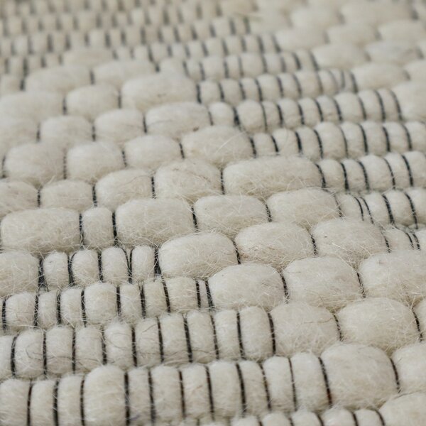 Asra , Kusový ručne tkaný koberec Woolen 5 White, 150x240, biela, obývacia izba