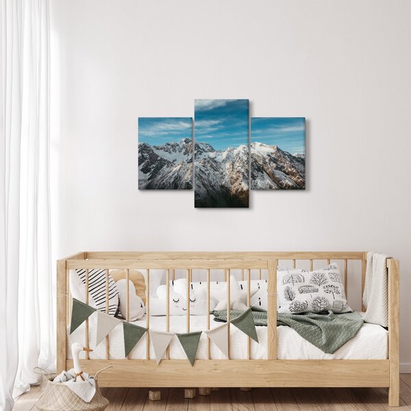 Obraz zasnežených vrcholkov, Fiordland (90x60 cm)