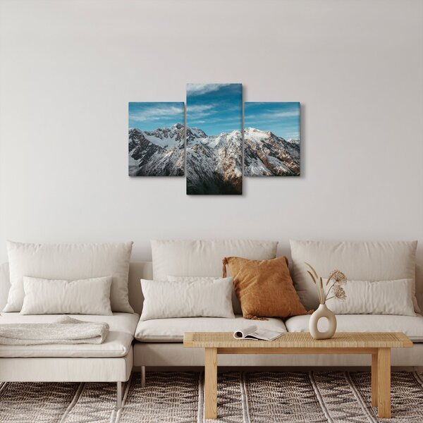 Obraz zasnežených vrcholkov, Fiordland (90x60 cm)