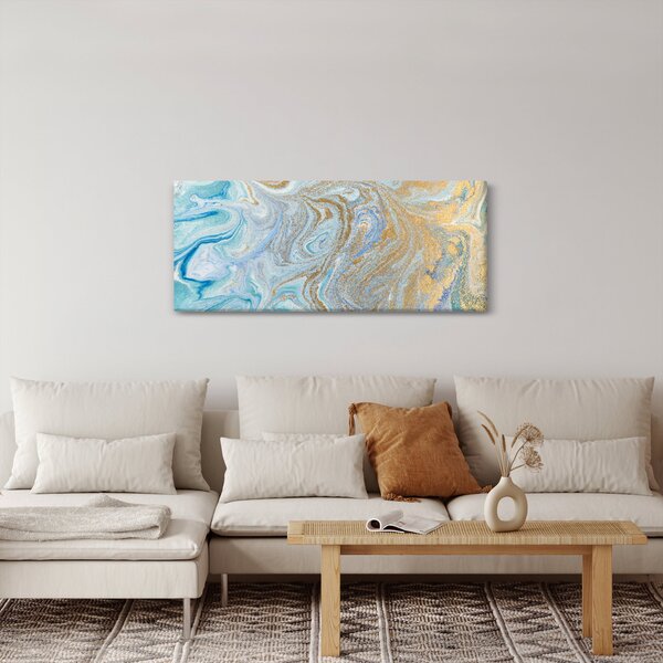 Obraz - Modrý mramor (120x50 cm)