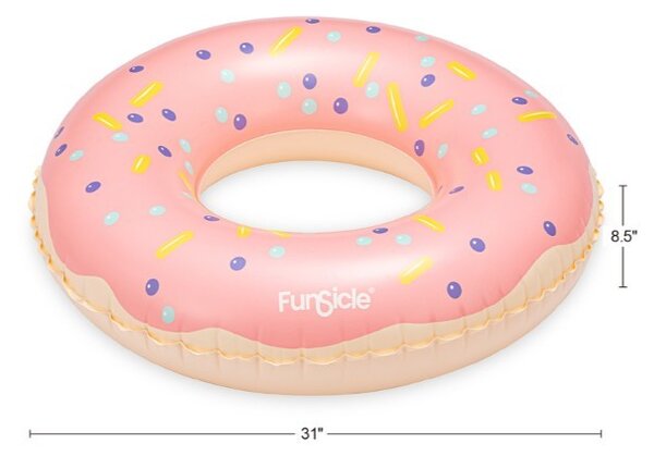 Nafukovací kruh Donut Strawberry 79x22cm