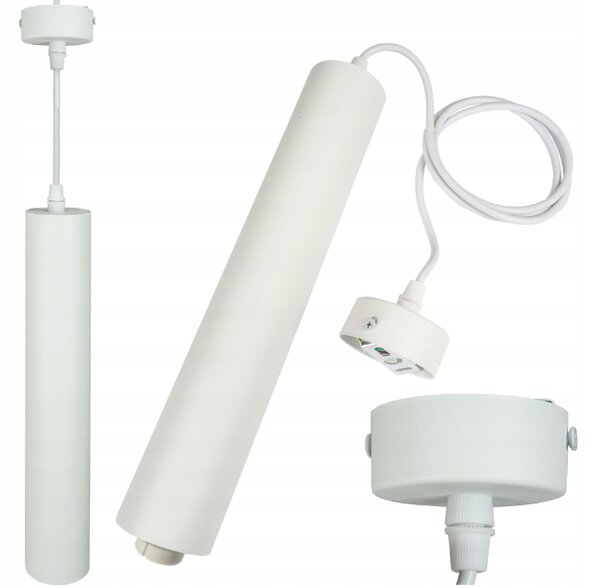 ECOLIGHT GU10 biela LED trubicová závesná lampa