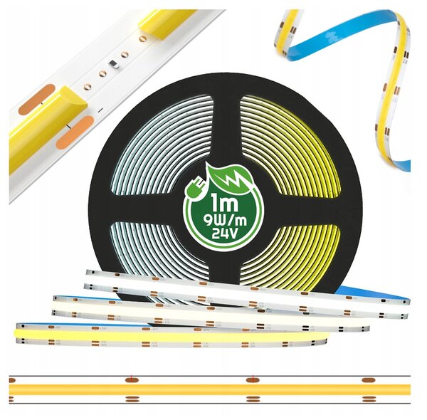 ECOLIGHT LED pásik 24V COB 9W/m 480LED 1m 8mm neutrálna farba SZ