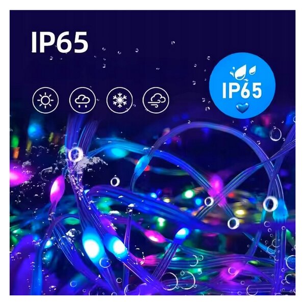 ECOLIGHT Osvetlenie vianočného stromčeka IP65 RGB LED pásik 10m 200led