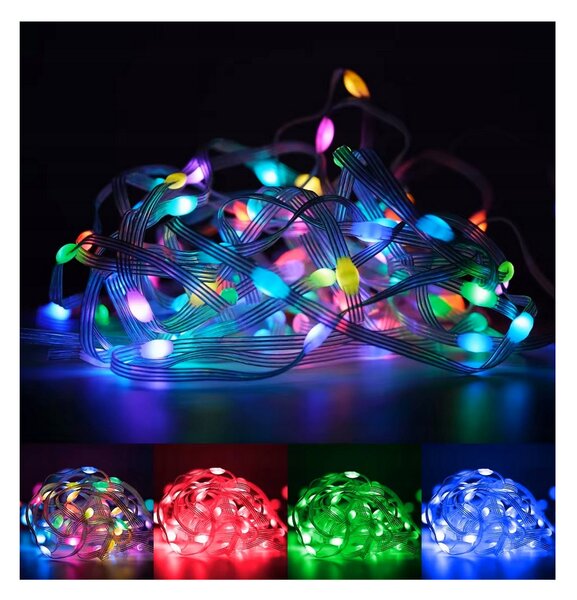 ECOLIGHT Osvetlenie vianočného stromčeka IP65 RGB LED pásik 10m 200led