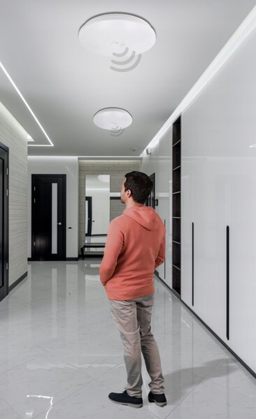 BERGE Stropný panel LED 24W CLIO, okrúhly, s pohybovým a súmrakovým senzorom