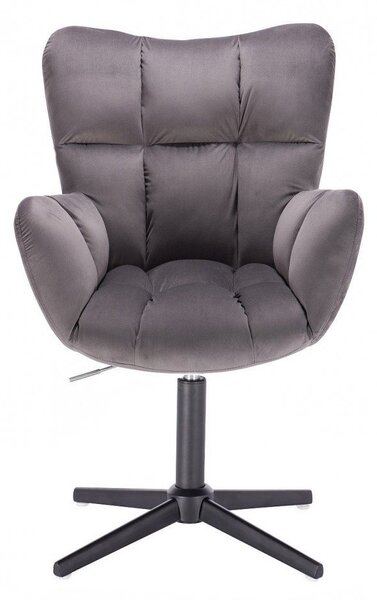 LuxuryForm DESIGN Kreslo AURORA VELUR na čiernom kríži - tmavo šedé