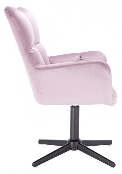 LuxuryForm DESIGN Kreslo AURORA VELUR na čiernom kríži - levanduľa