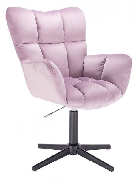 LuxuryForm DESIGN Kreslo AURORA VELUR na čiernom kríži - levanduľa