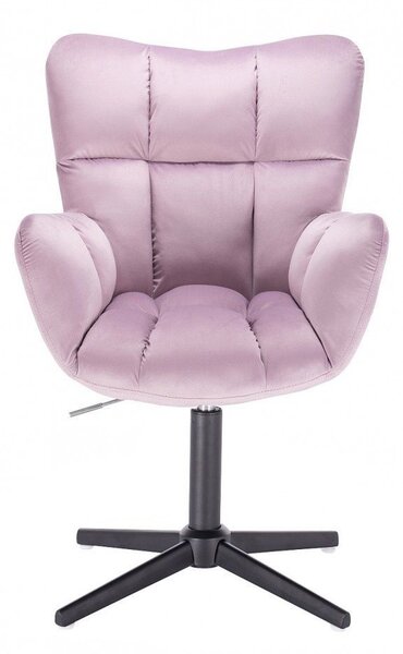 LuxuryForm DESIGN Kreslo AURORA VELUR na čiernom kríži - levanduľa