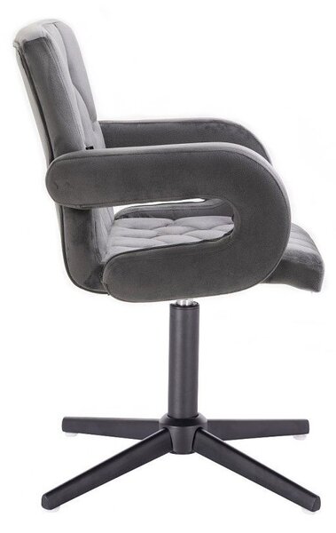 LuxuryForm DESIGN Stolička BOSTON VELUR na čiernom kríži - šedá
