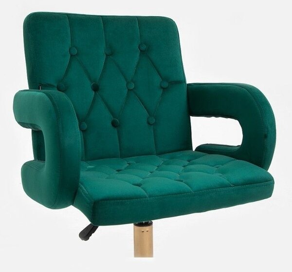 LuxuryForm DESIGN Stolička BOSTON VELUR na striebornom tanieri - zelená