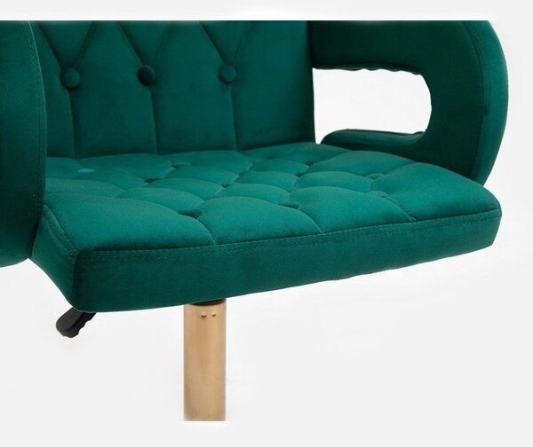 LuxuryForm DESIGN Stolička BOSTON VELUR na striebornom tanieri - zelená