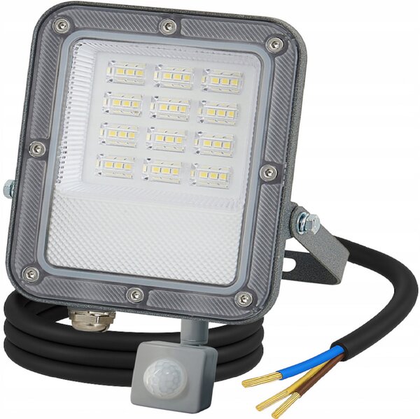 BERGE LED reflektor ODYN s pohybovým senzorom 30W - 2700lm - 4000K - IP66