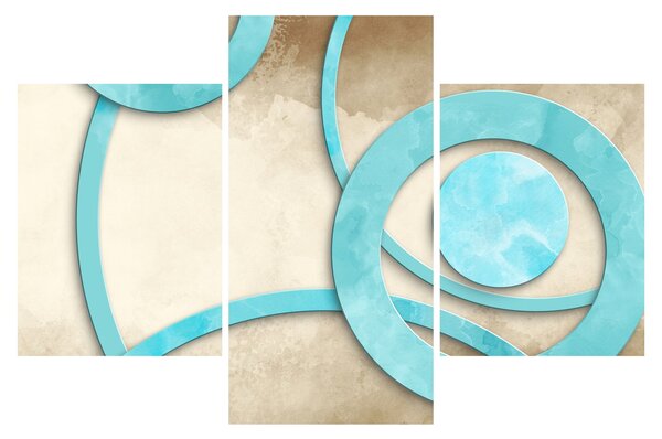 Obraz - Modré kruhy na Aquarel (90x60 cm)